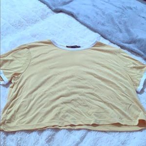yellow forever 21 crop top